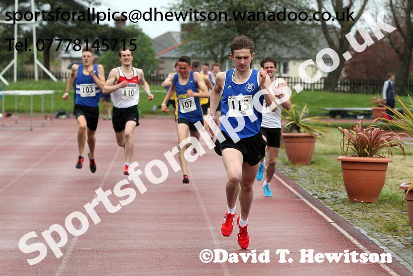 Michael Wilson (Sunderland) wins the Jimmy Hedley 800 metres, North Eastern Grand Prix, Monkton Stadium, Jarrow. Photo: David T. Hewitson/Sports for All Pics